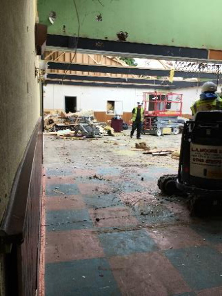 Interior strip-out work at Frazer Hall in Cheddar