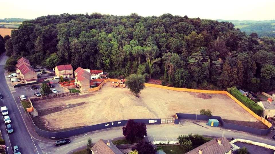 Walnut Buildings site after clearance and levelling
