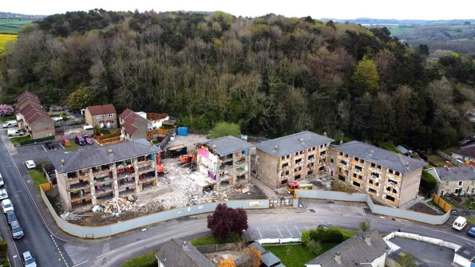 Walnut Buildings during demolition