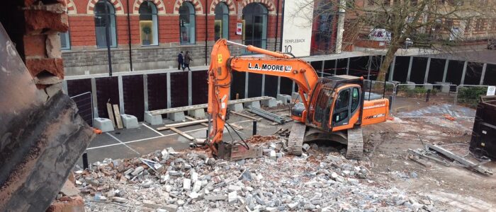 Bristol Templeback - demolition site surrounded by public areas and offices