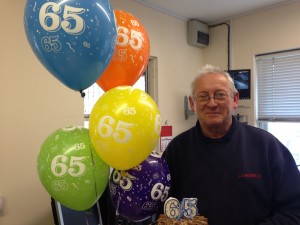 Our Health, Safety and Training Manager is 65 this week
